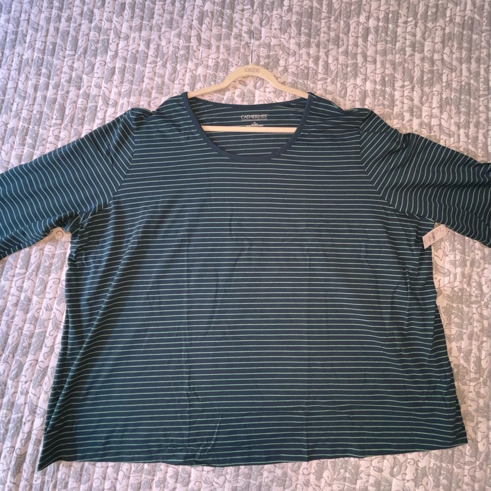 Charter Club Green Striped Women's Top